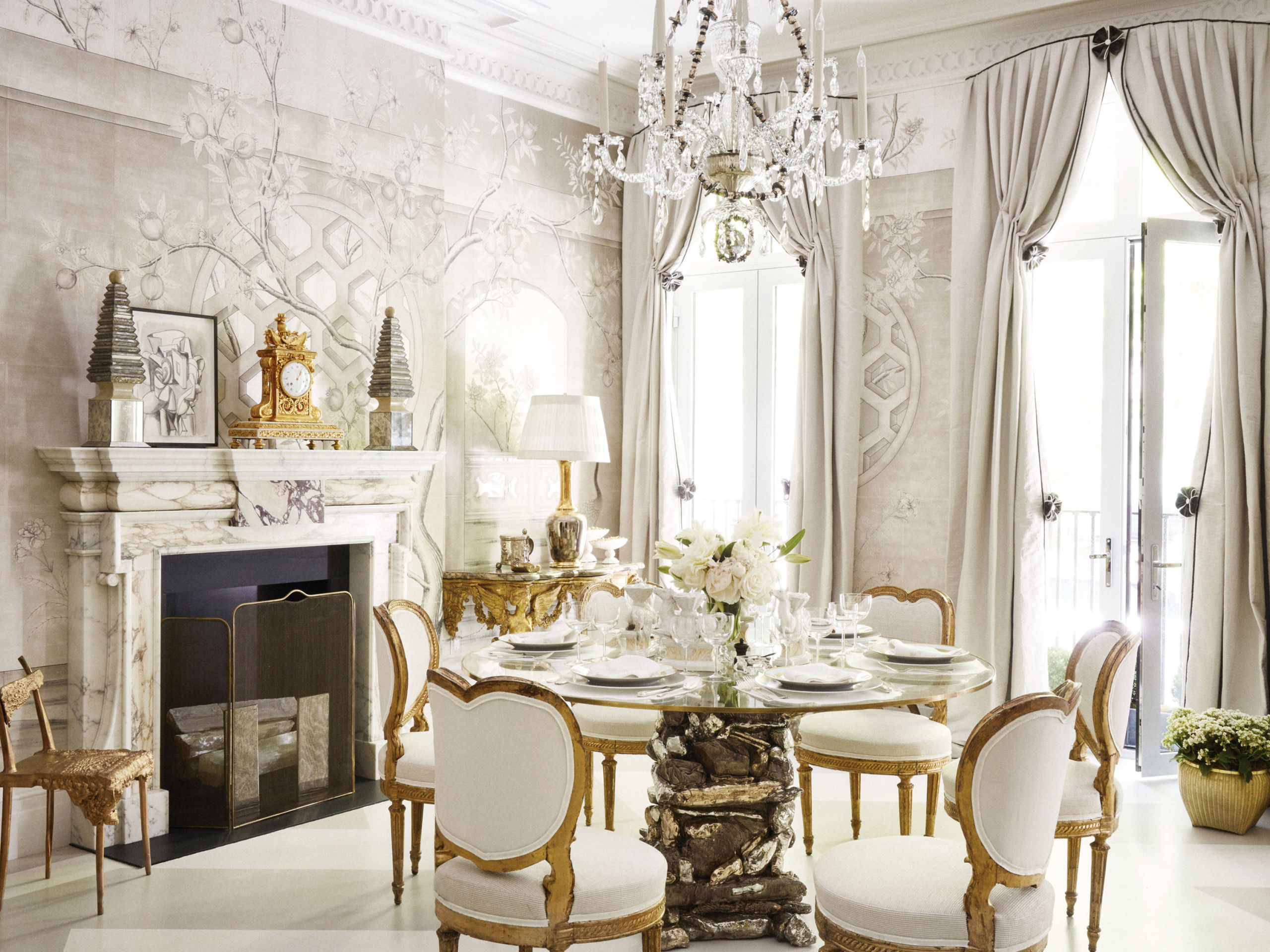 Beautiful White Dining Rooms Farmhouse Dining Room Christmas